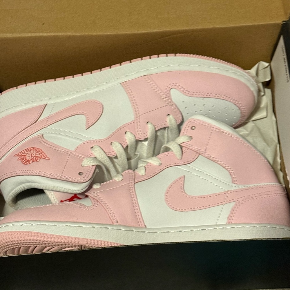 Pink and White High-Top Sneakers